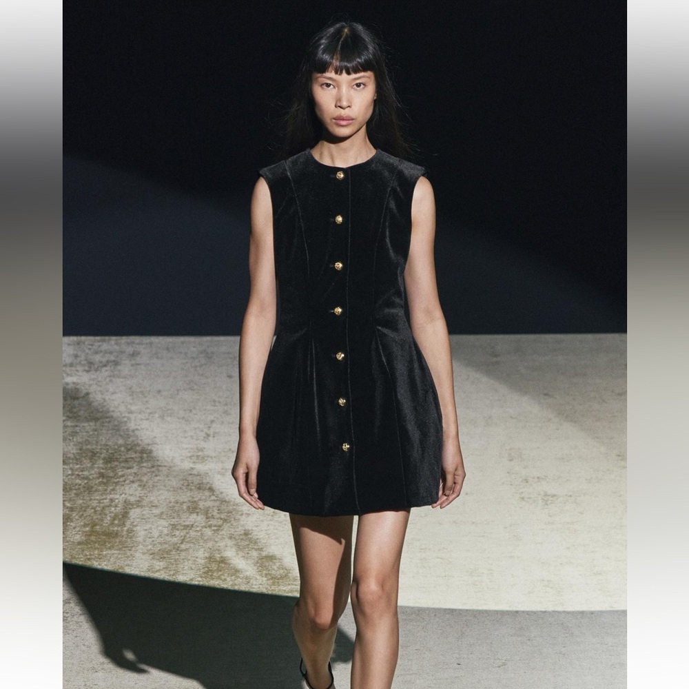 ZARA NWT PEPLUM VELVET DRESS ZW COLLECTION